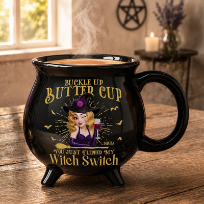 Buckle Up Butter Cup You Just Flipped My Witch Switch Halloween - Personalized Mug