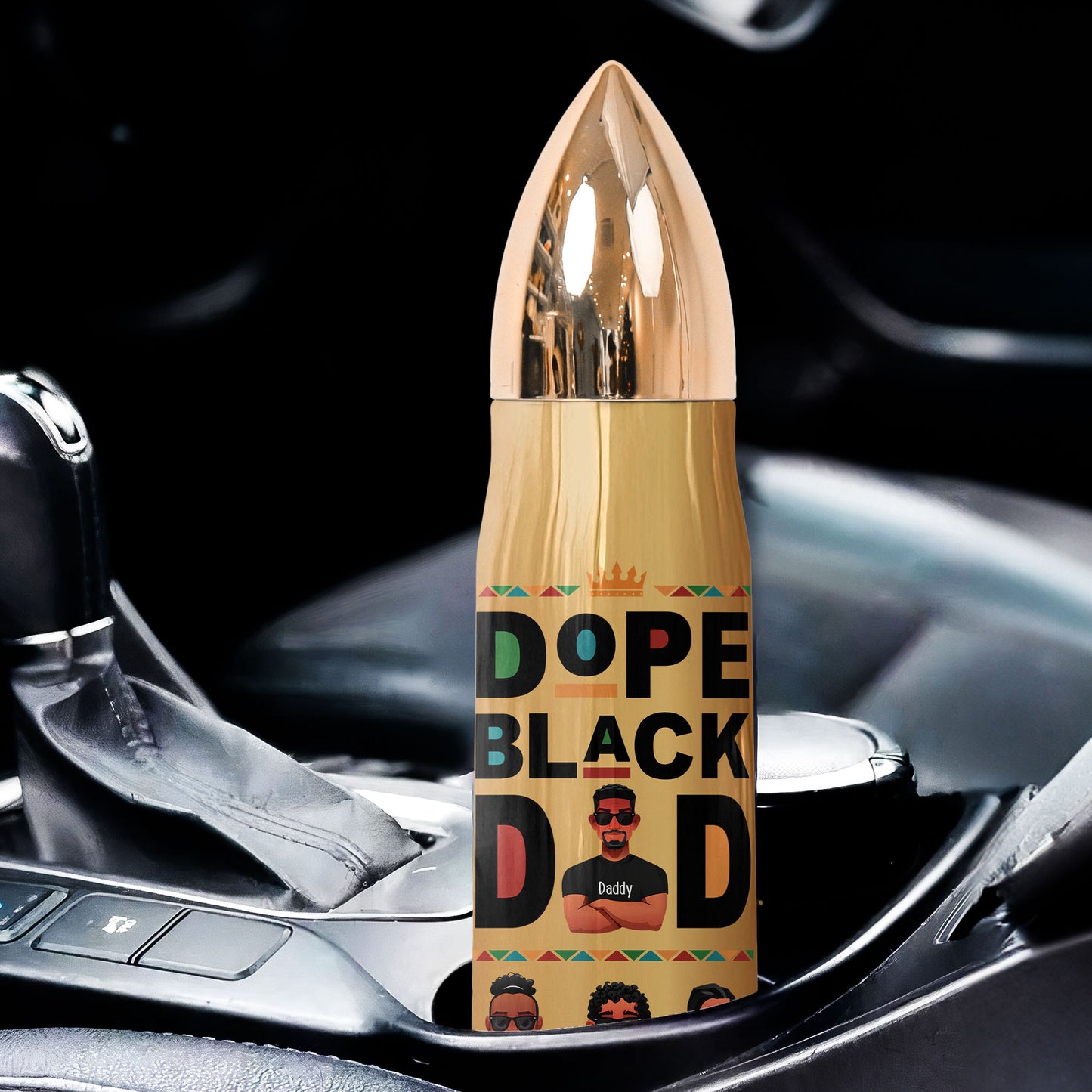 Bullet Tumbler Dope Black Dad - Personalized Bullet Tumbler