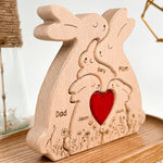 Bunny Family - Personalized Wooden Bunny Family Puzzle