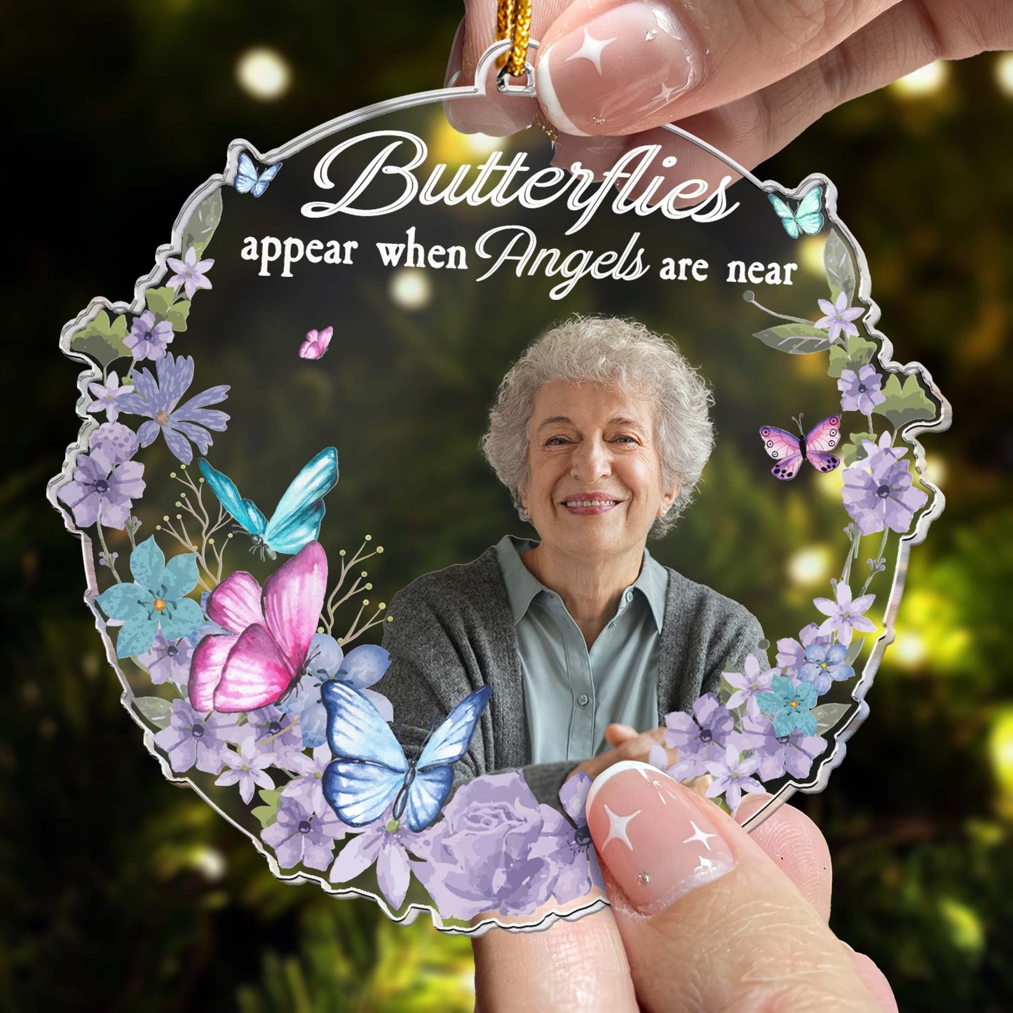 Butterflies Appear When Angels Are Near - Personalized Acrylic Photo Ornament