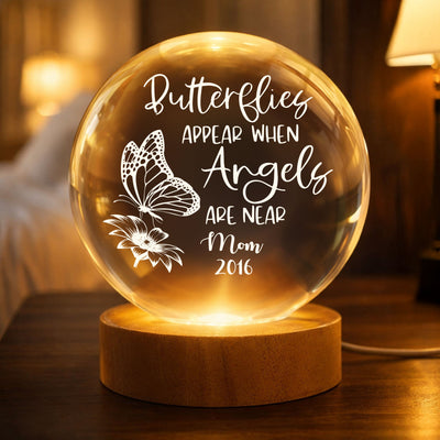 Butterflies Appear When Angels Are Near Memorial - Personalized Night Light