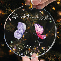 Butterfly - Besties Forever - Personalized Acrylic Ornament