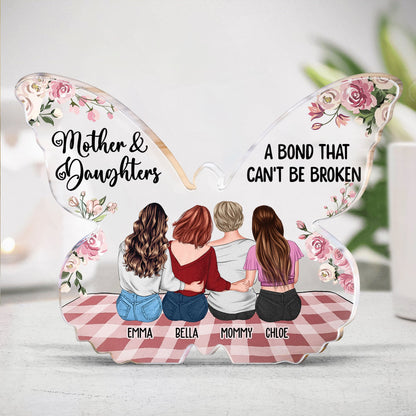 Butterfly Plaque Mother & Daughters Unbreakable Bond - Personalized Acrylic Plaque