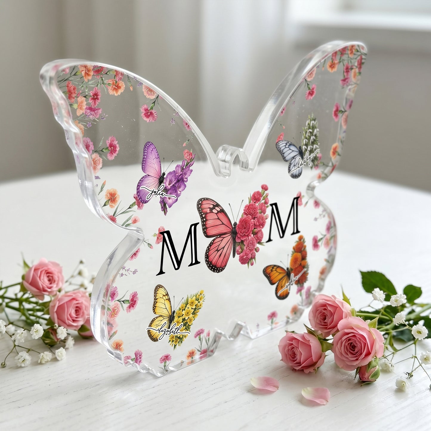 Butterfly-Birth-Flower-Gift-For-Mom,-Wife-Personalized-Acrylic-Plaque-2