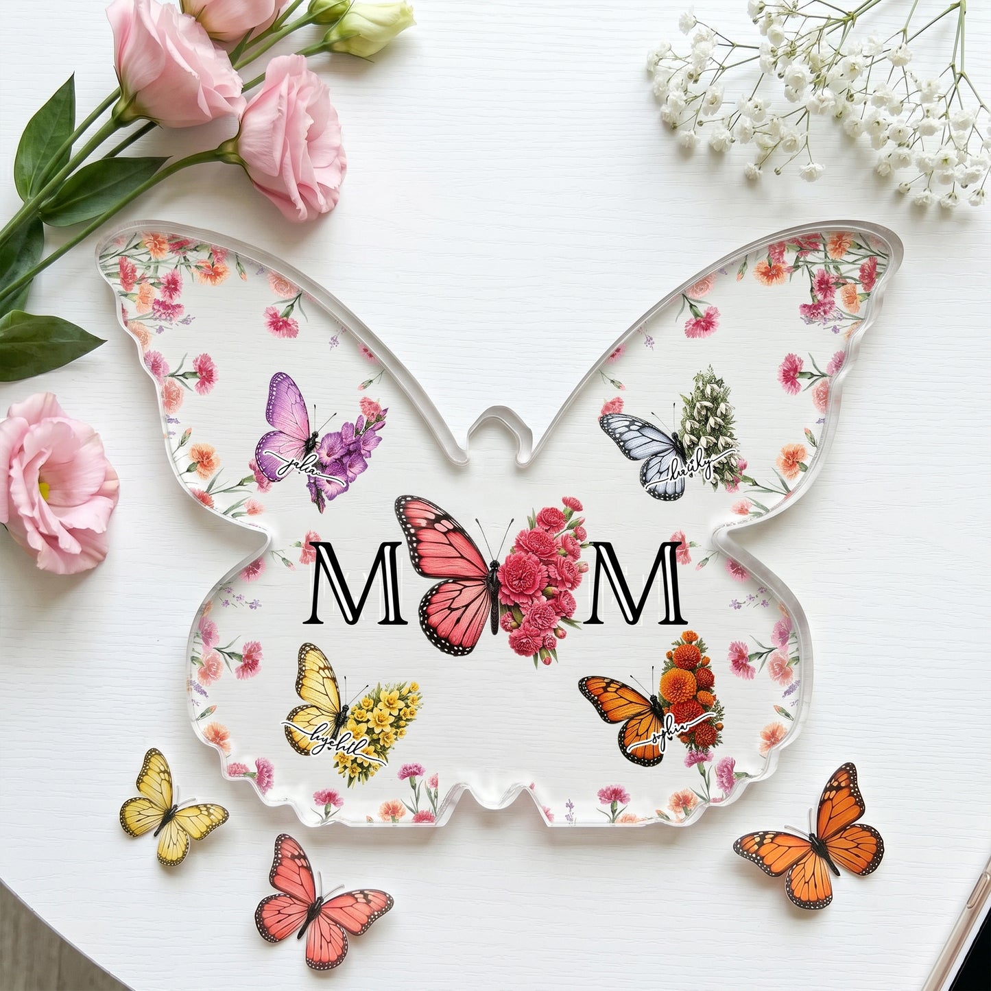 Butterfly-Birth-Flower-Gift-For-Mom,-Wife-Personalized-Acrylic-Plaque-3