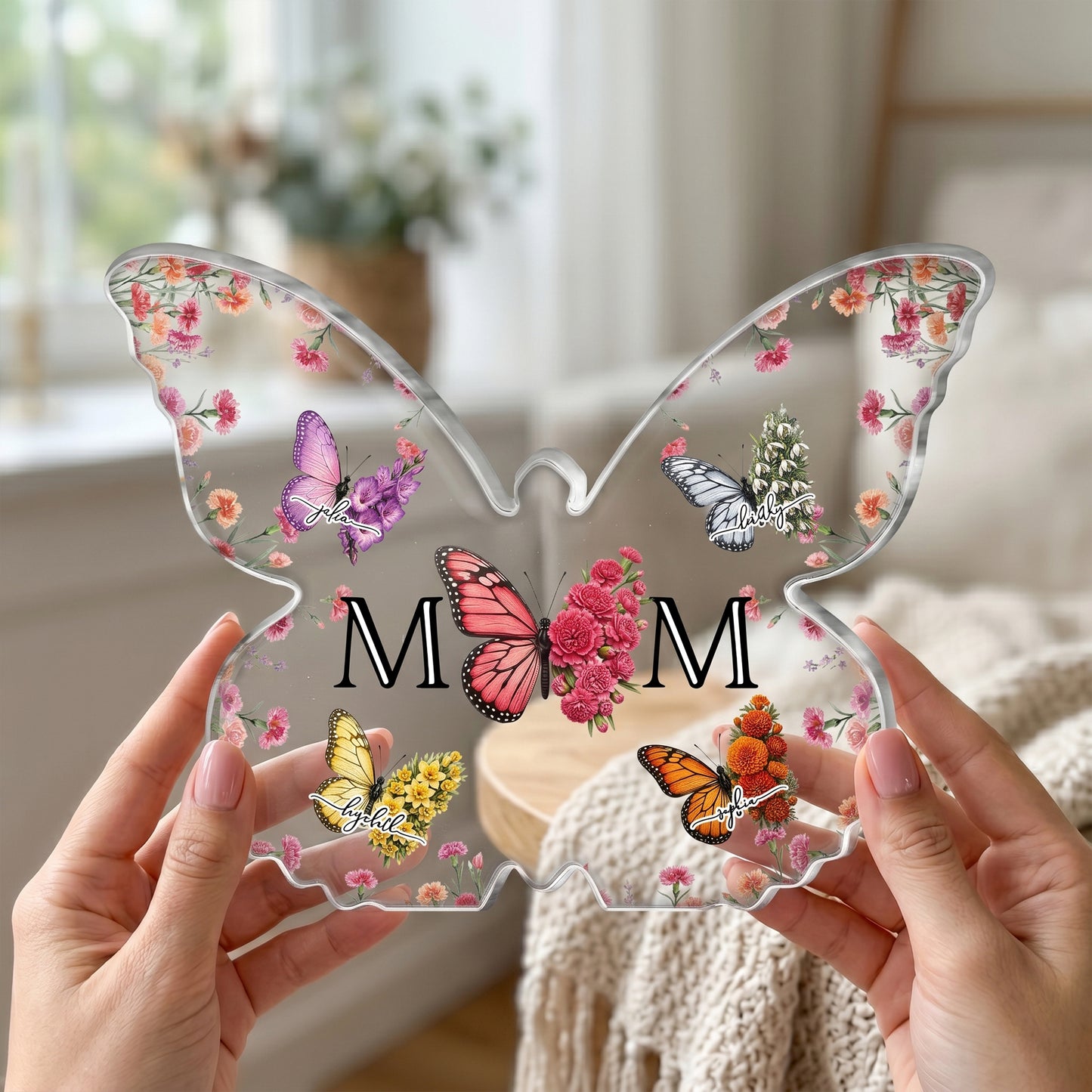 Butterfly-Birth-Flower-Gift-For-Mom,-Wife-Personalized-Acrylic-Plaque-4