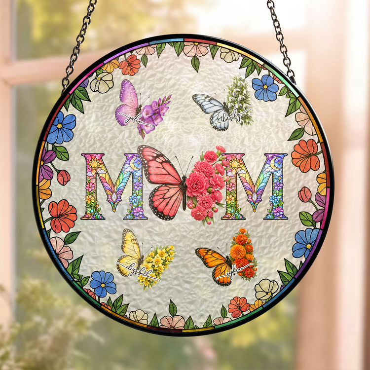 Butterfly-Birth-Flower-Gift-For-Mom,-Wife-Personalized-Window-Hanging-Suncatcher-1