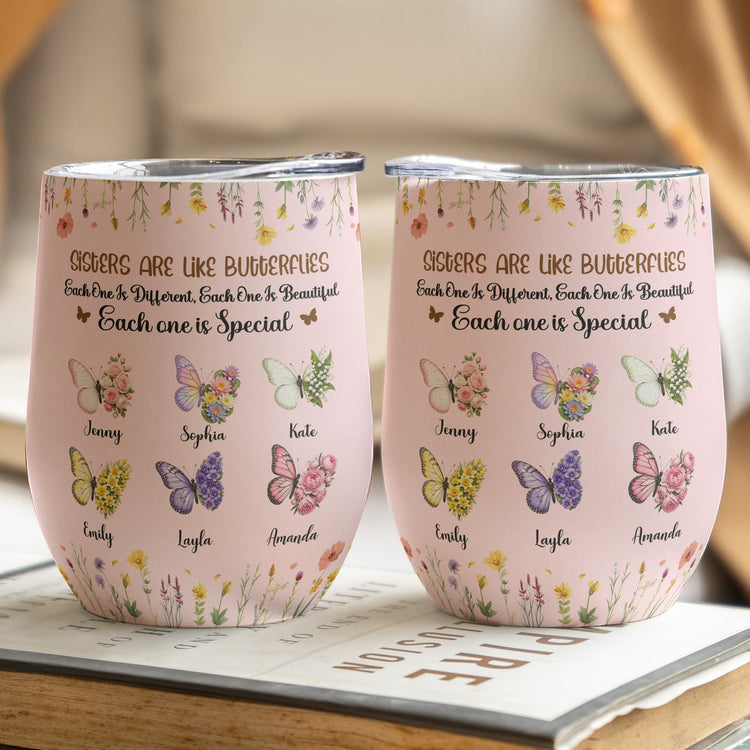 Butterfly-Birth-Flower-Sisters-Are-Like-Butterflies-Personalized-Wine-Tumbler-2