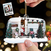 Camper Ornament - Family Go Camping Xmas Ornament - Personalized Acrylic Photo Ornament