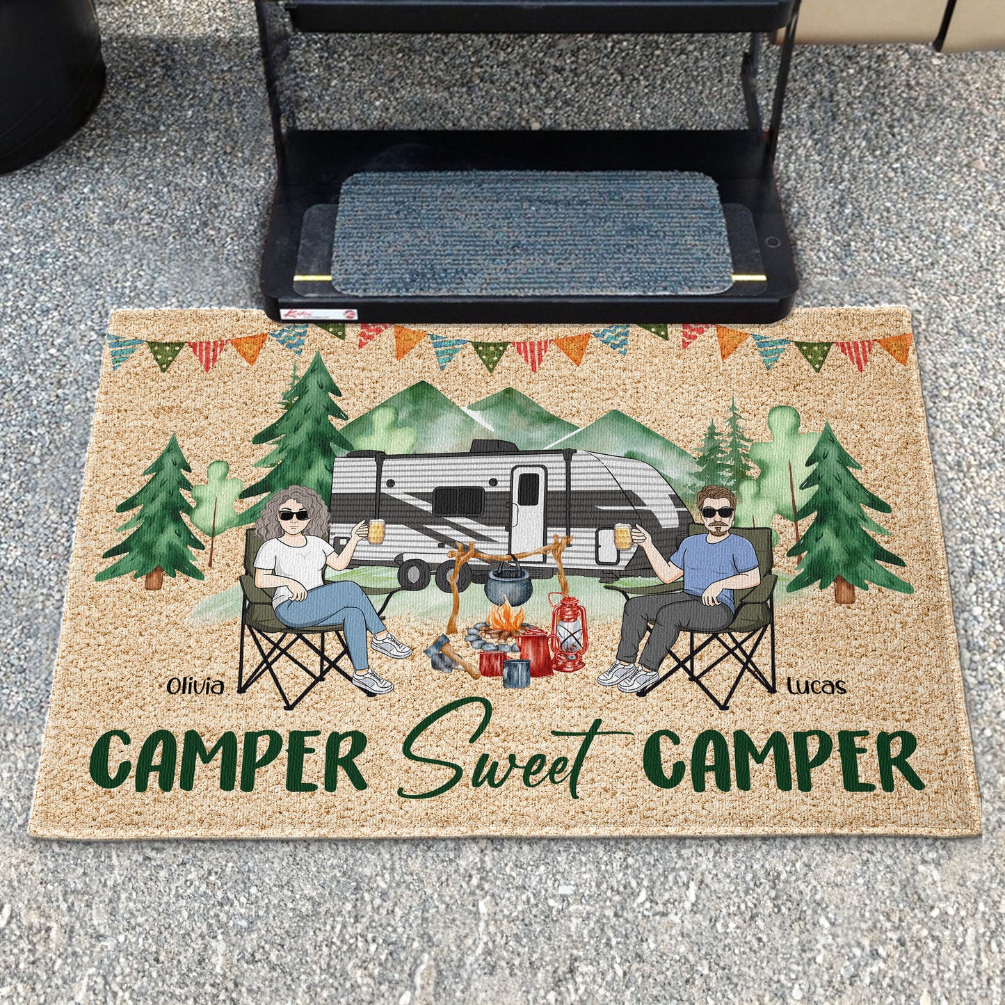 Camper Sweet Camper - Personalized Doormat