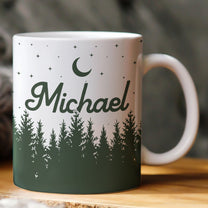 Campfire Forest Coffee Custom Name - Personalized Mug