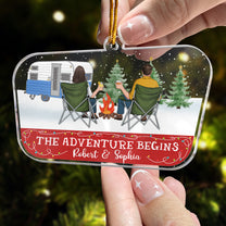 Camping Couple The Adventure Begins - Personalized Acrylic Ornament