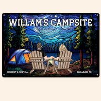 Camping Family Campsite Gift For Couple - Personalized Metal Sign