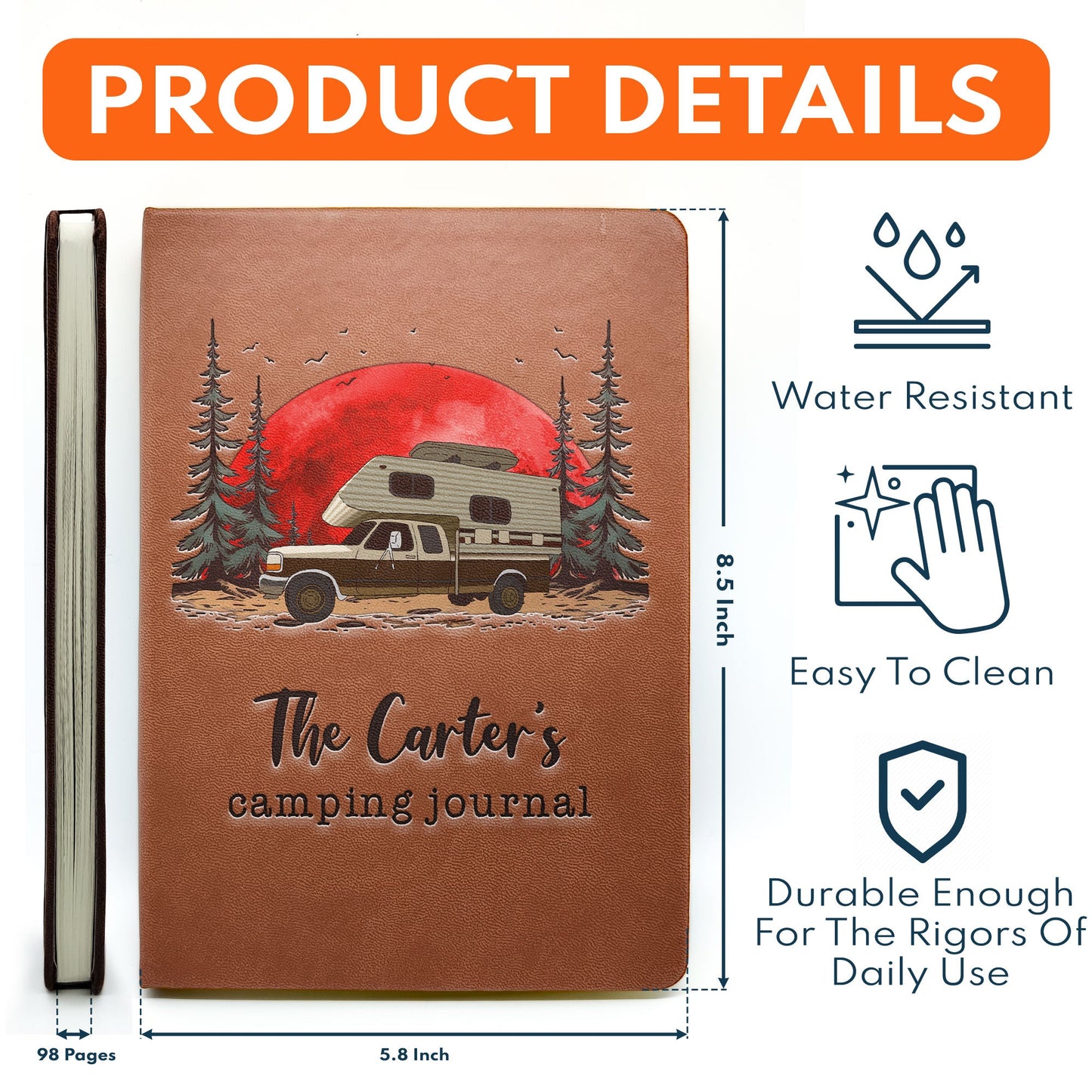 Camping Journal - Personalized Leather Journal