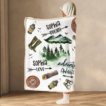 Camping Lovers Custom Name - Personalized Wearable Blanket Hoodie