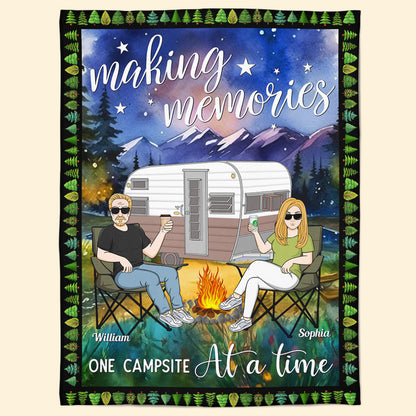 Camping Making Memories One Campsite At A Time - Personalized Blanket