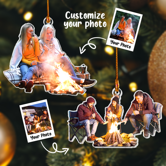 Camping Ornaments - Christmas Ornament Gift For Family & Friends - Personalized Acrylic Photo Ornament