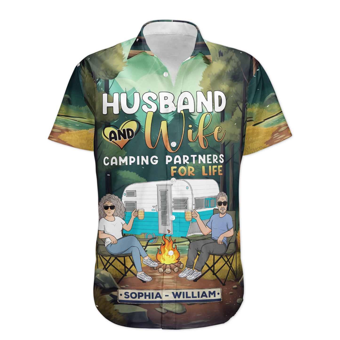 Camping Partners For Life - Personalized Hawaiian Shirt