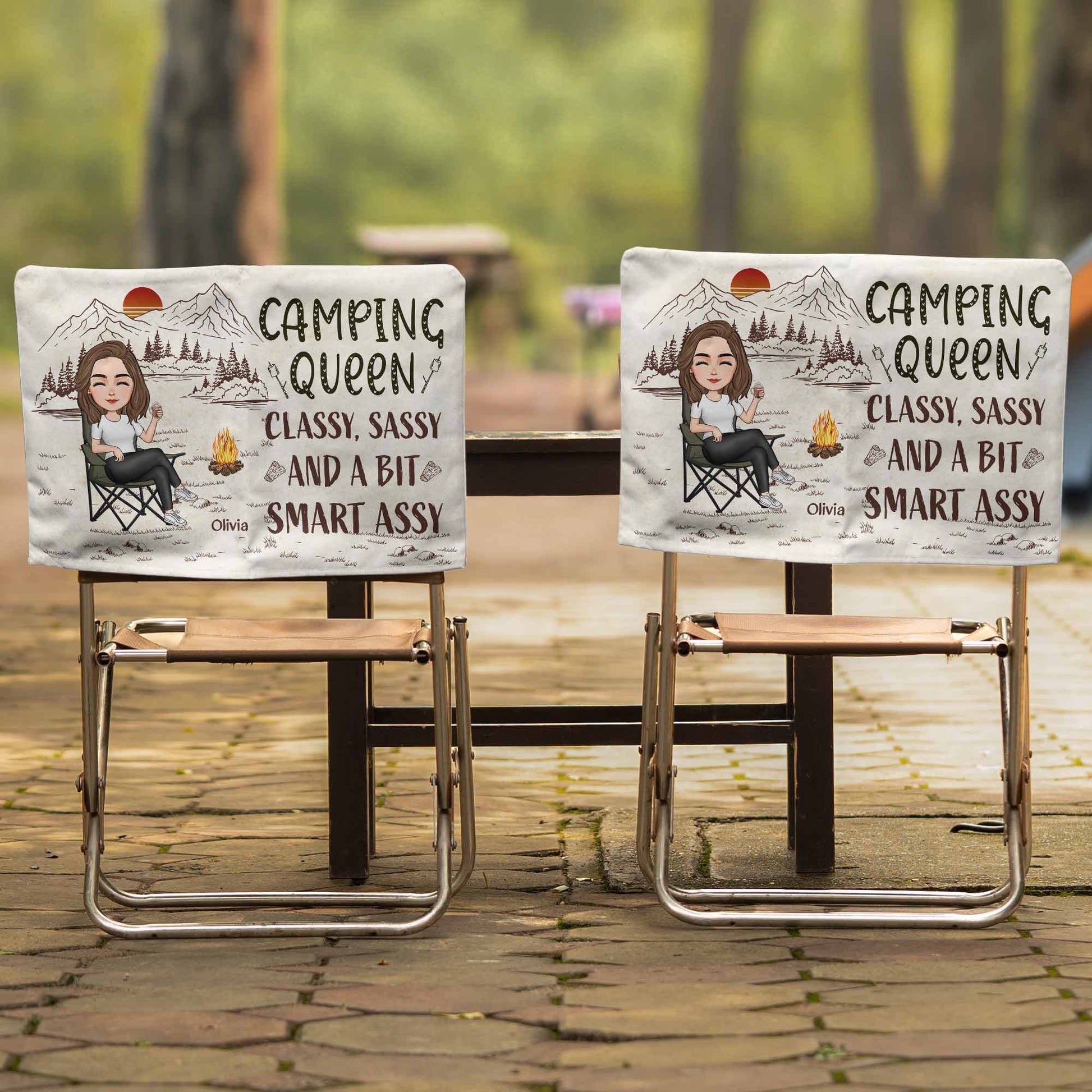 Camping Queen - Personalized Camping Chair Cover