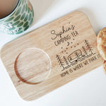 Camping Tea - Custom Engraved Wooden Tea & Biscuit Board