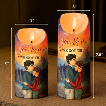 Candle Couple I Met You I Liked You I Love You - Personalized LED Candle