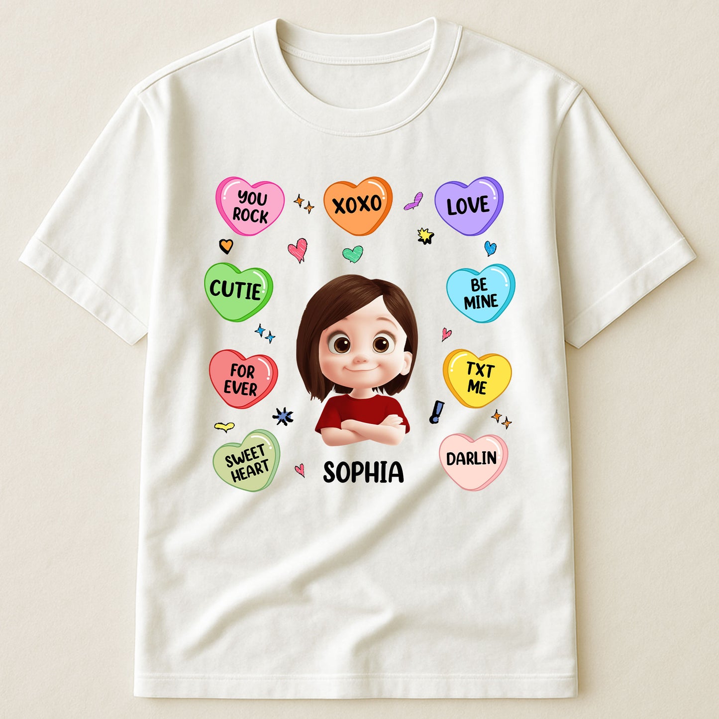 Candy Hearts For Women And Girl - Personalized Shirt