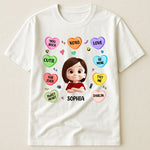Candy Hearts For Women And Girl - Personalized Shirt