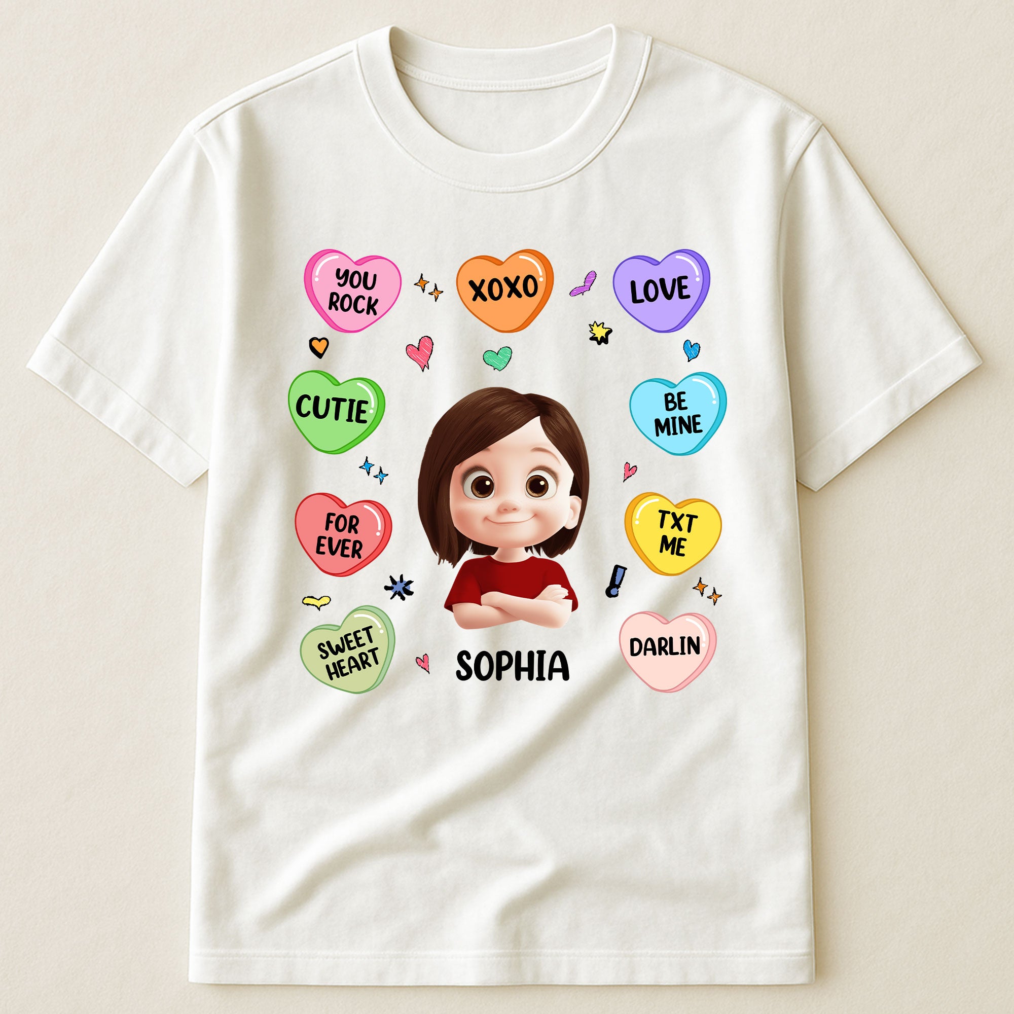 Candy Hearts For Women And Girl - Personalized Shirt