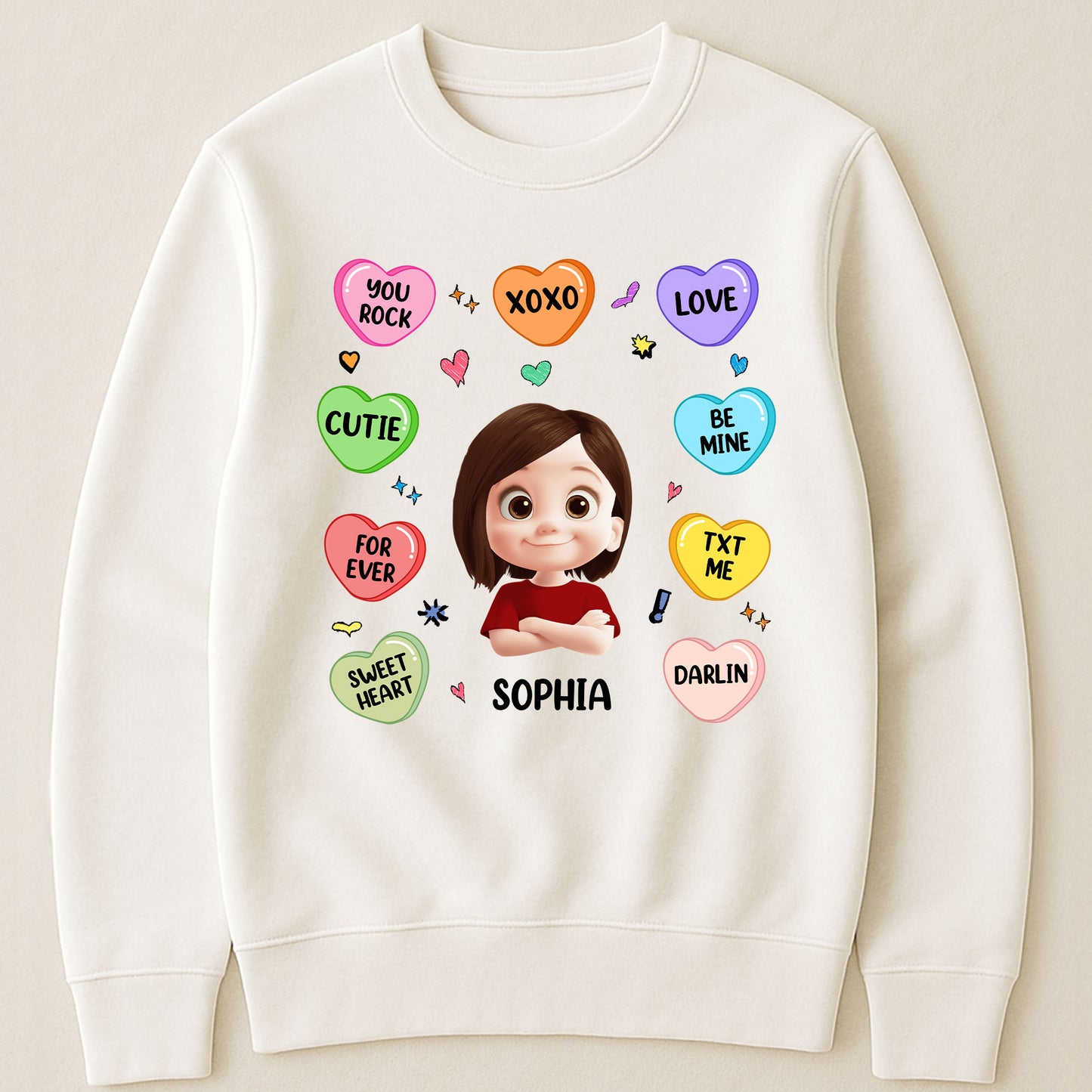 Candy Hearts For Women And Girl - Personalized Shirt