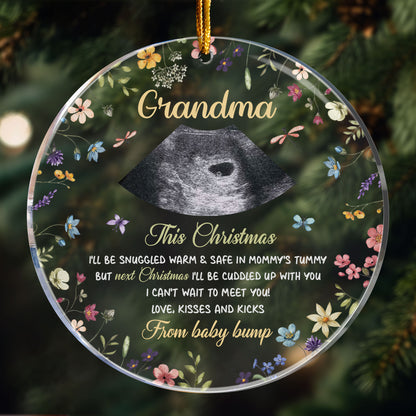 Can't Wait To Meet You Baby Bump - Personalized Acrylic Photo Ornament