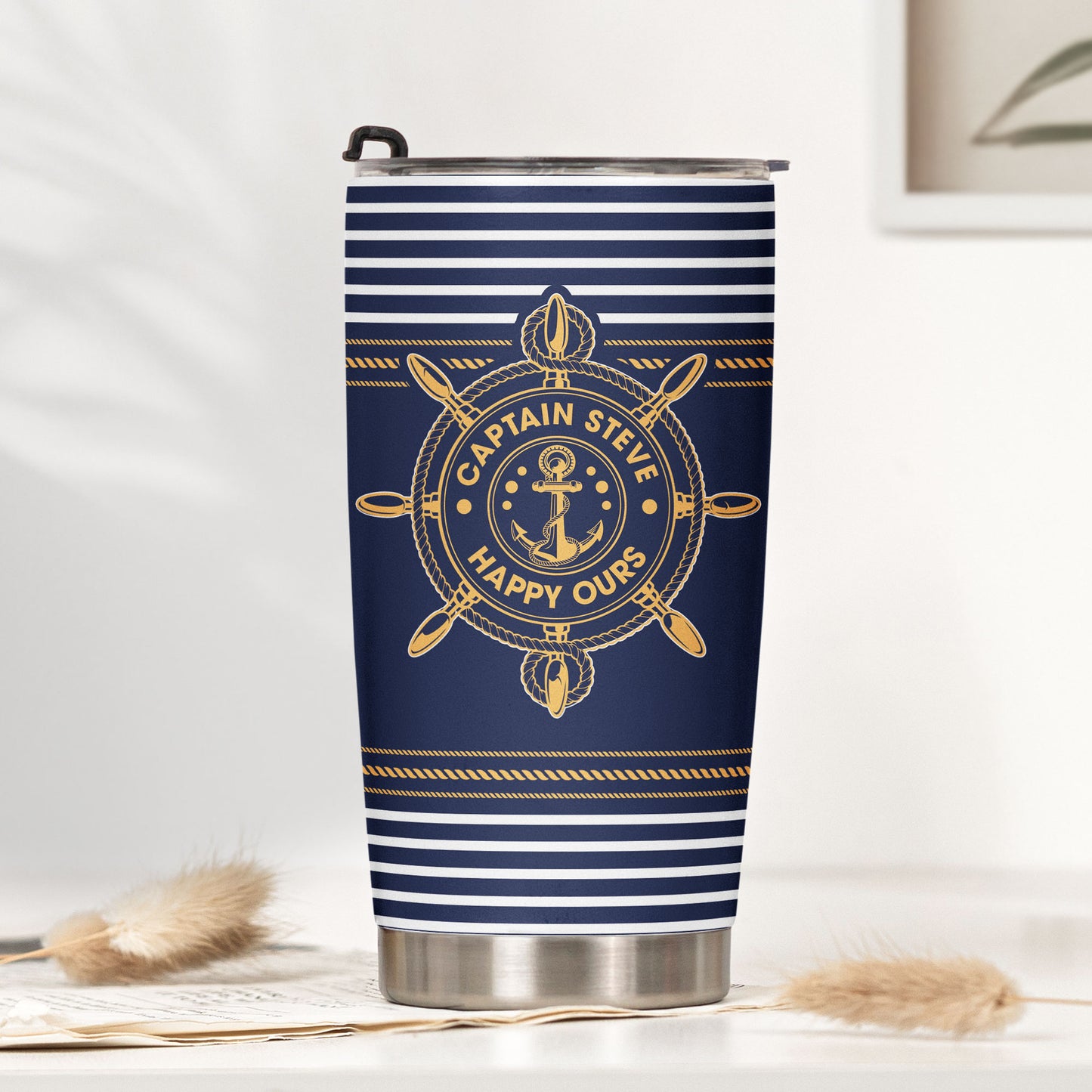 Captain, First Mate, Boat Name - Personalized Tumbler Cup