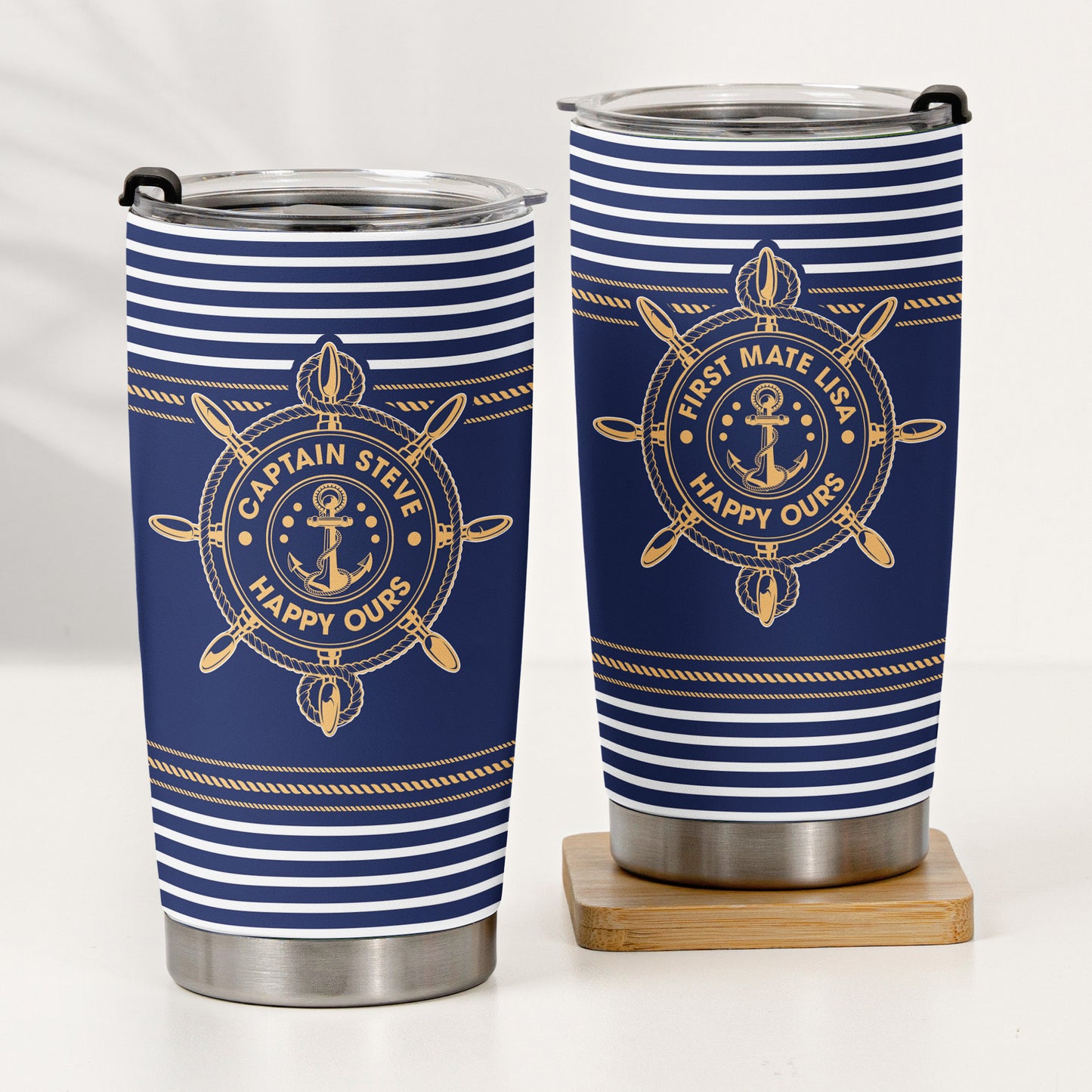 Captain, First Mate, Boat Name - Personalized Tumbler Cup