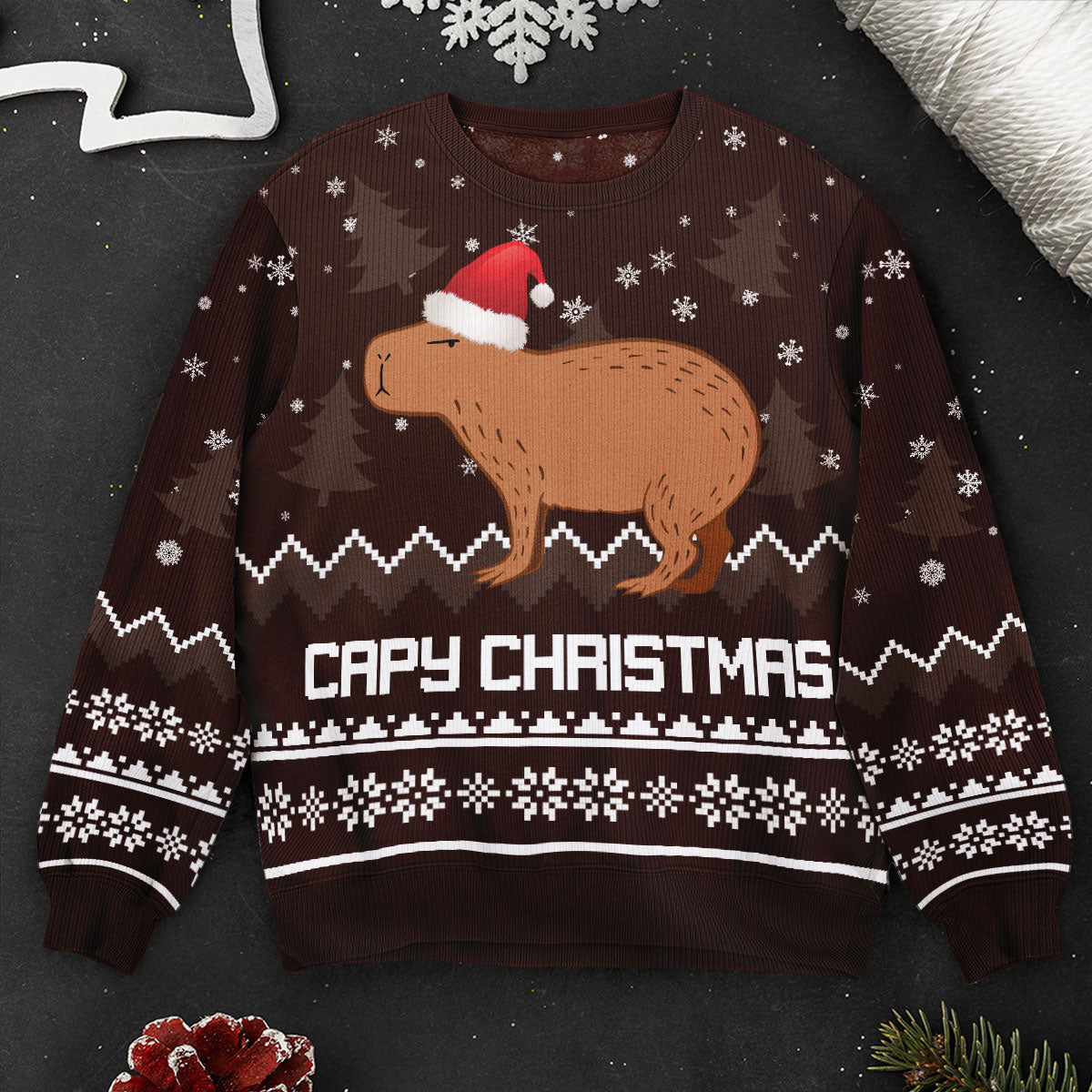 Capybara Capy Christmas - Personalized Ugly Sweater