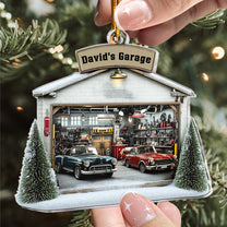 Car Garage Ornament - Mechanic, Repair Shop Christmas Ornament - Personalized Acrylic Ornament