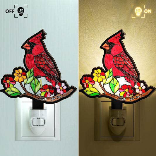 Cardinal Bird - Personalized Wood And Acrylic Night Light