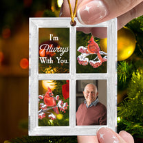 Cardinal Window - Personalized Acrylic Photo Ornament