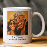 Caricature Couple Photo, Funny Anniversary Gift For Husband, Wife - Personalized Photo Mug