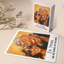 Caricature Wall Art For Funny Couples - Custom Cartoon Drawing From Photo - Personalized Jigsaw Puzzle