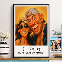 Caricature Wall Art For Funny Couples - Custom Cartoon Drawing From Photo - Personalized Photo Poster