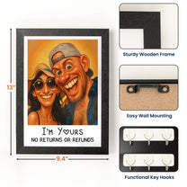 Caricature Wall Art For Funny Couples From Photo - Personalized Hidden Key Holder Photo Frame