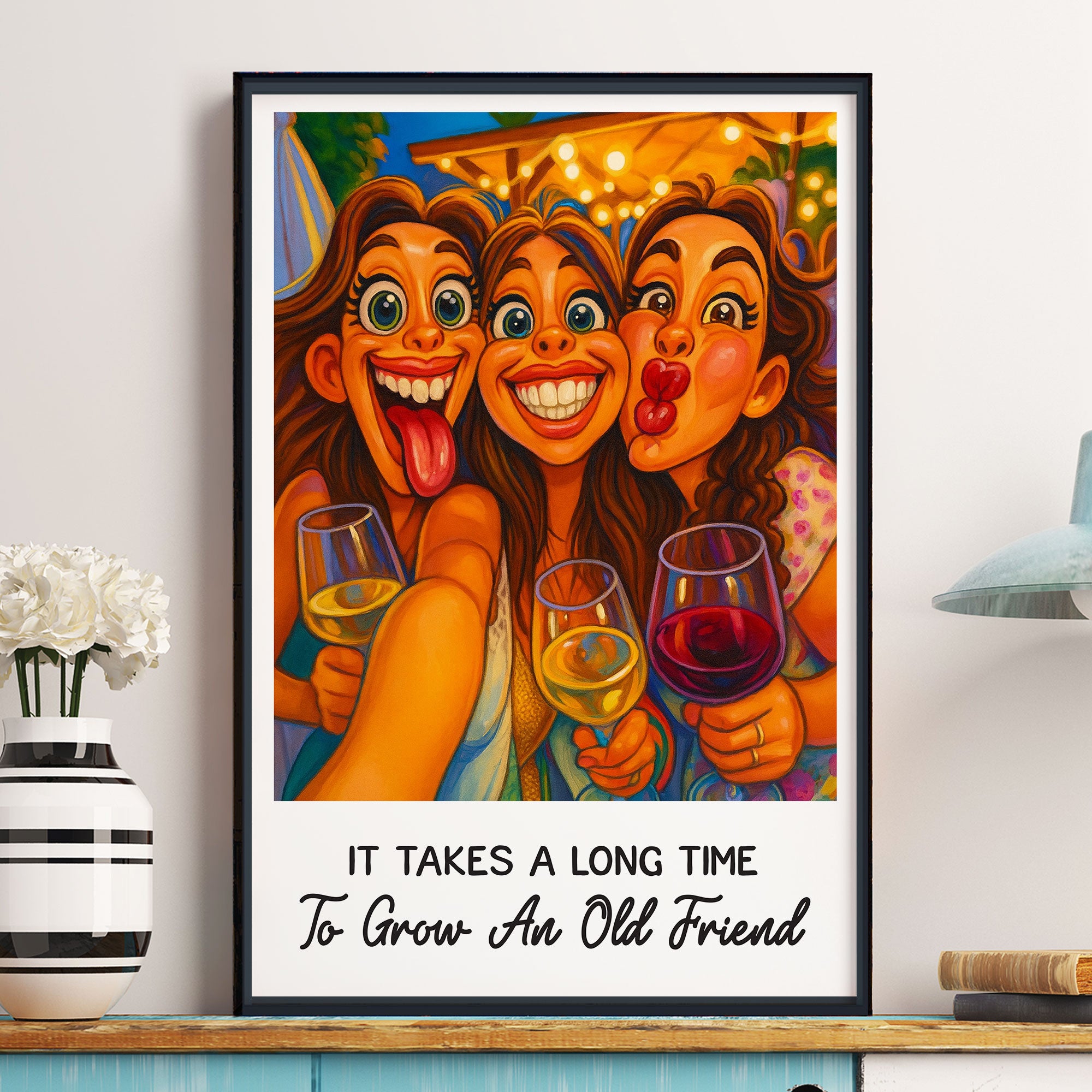 Caricature Wall Art For Funny Friend, Bestie - Cartoon Your Photo - Personalized Photo Poster