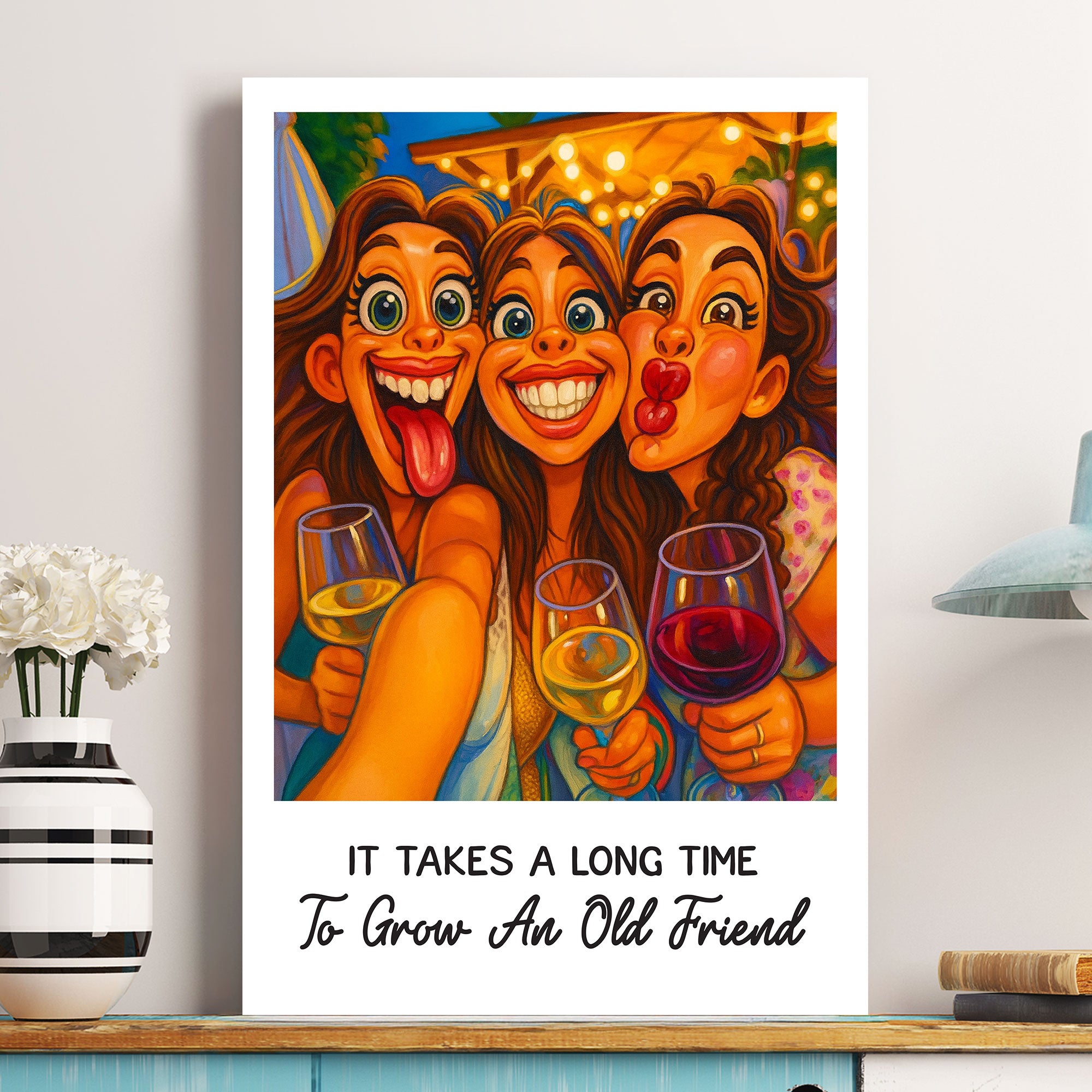 Caricature Wall Art For Funny Friend, Bestie - Cartoon Your Photo - Personalized Photo Poster