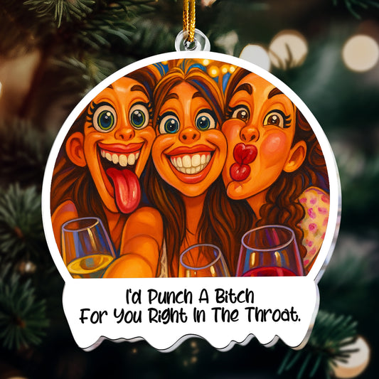 Caricature Your Photo For Besties, Friends - Personalized Acrylic Photo Ornament