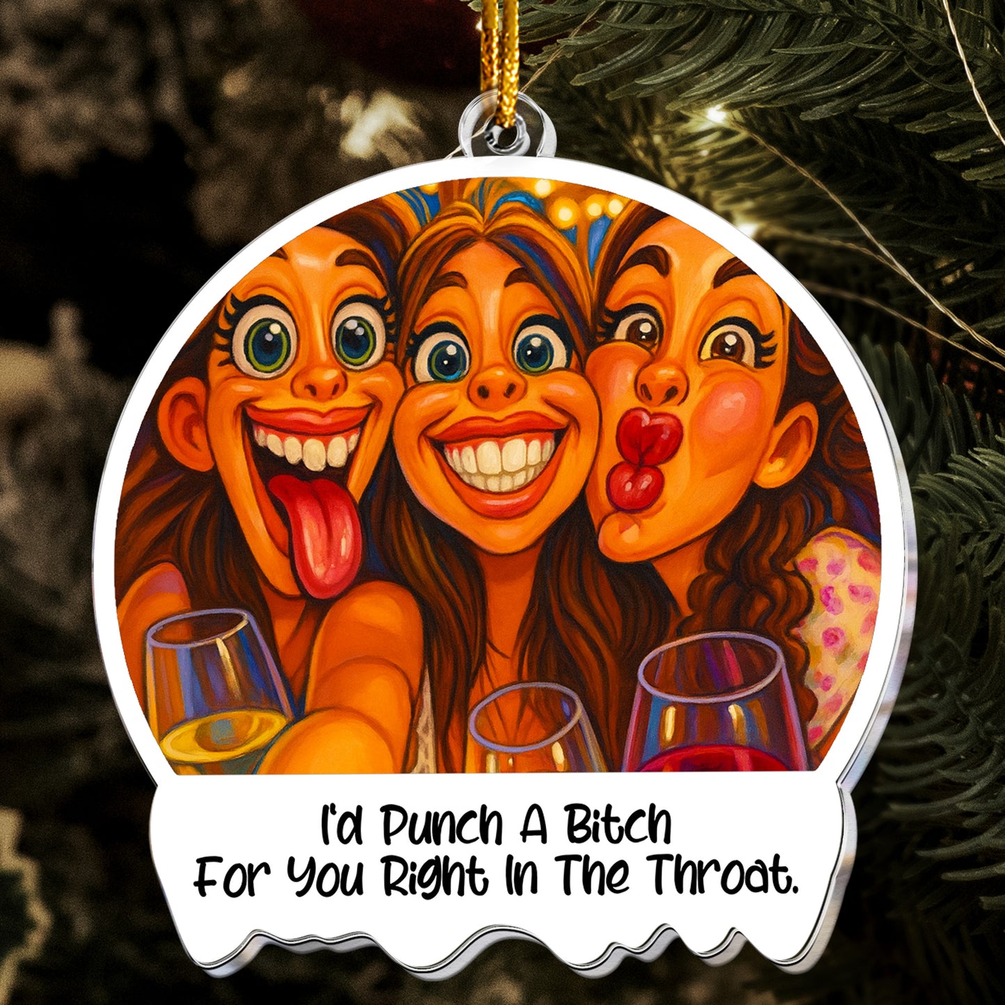 Caricature Your Photo For Besties, Friends - Personalized Acrylic Photo Ornament