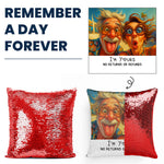 Caricature Your Photo For Funny Couples, Anniversary Gift - Custom Sequin Photo Pillow