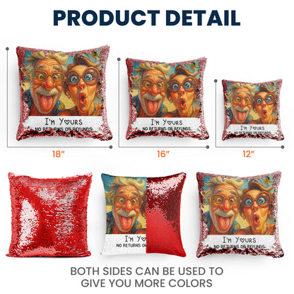 Caricature Your Photo For Funny Couples, Anniversary Gift - Custom Sequin Photo Pillow