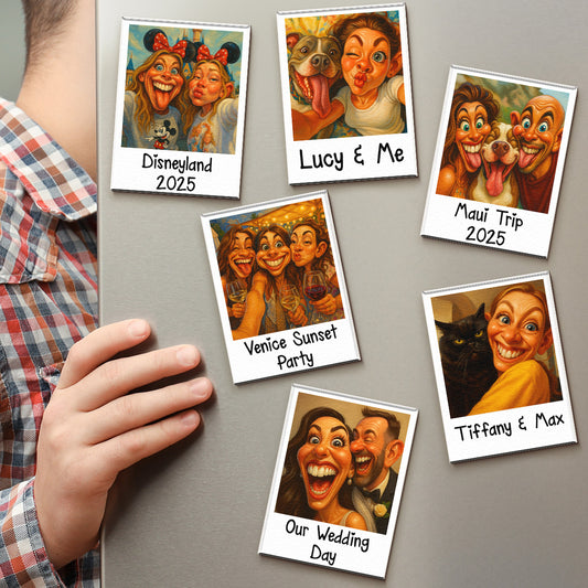 Caricature Your Photo, Cartoon Your Photo - Personalized Photo Acrylic Magnet