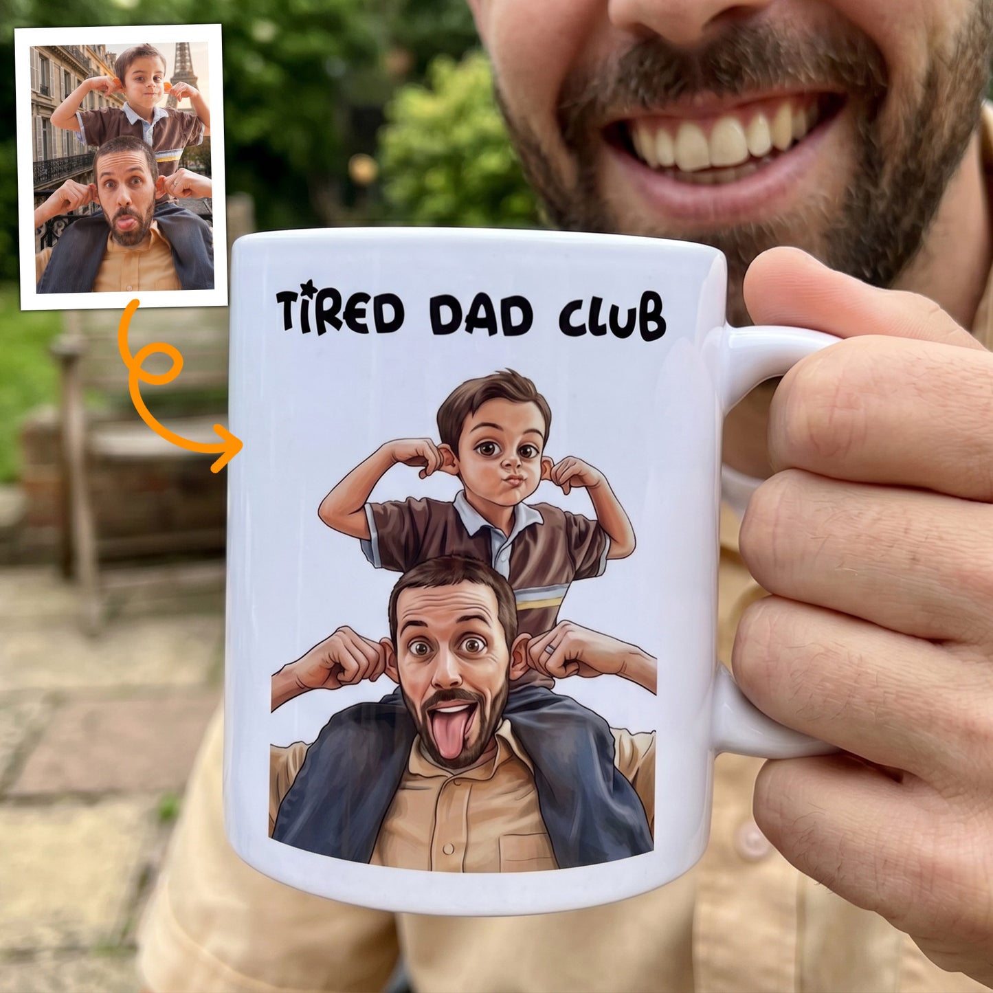 Caricature-Funny-Mug-For-Dad,-Family-Custom-Cartoon-Drawing-From-Photo-Personalized-Mug-2