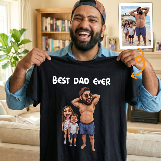 Caricature-Funny-Shirt-For-Dad,-Family-Custom-Cartoon-Drawing-From-Photo-Personalized-Shirt-1
