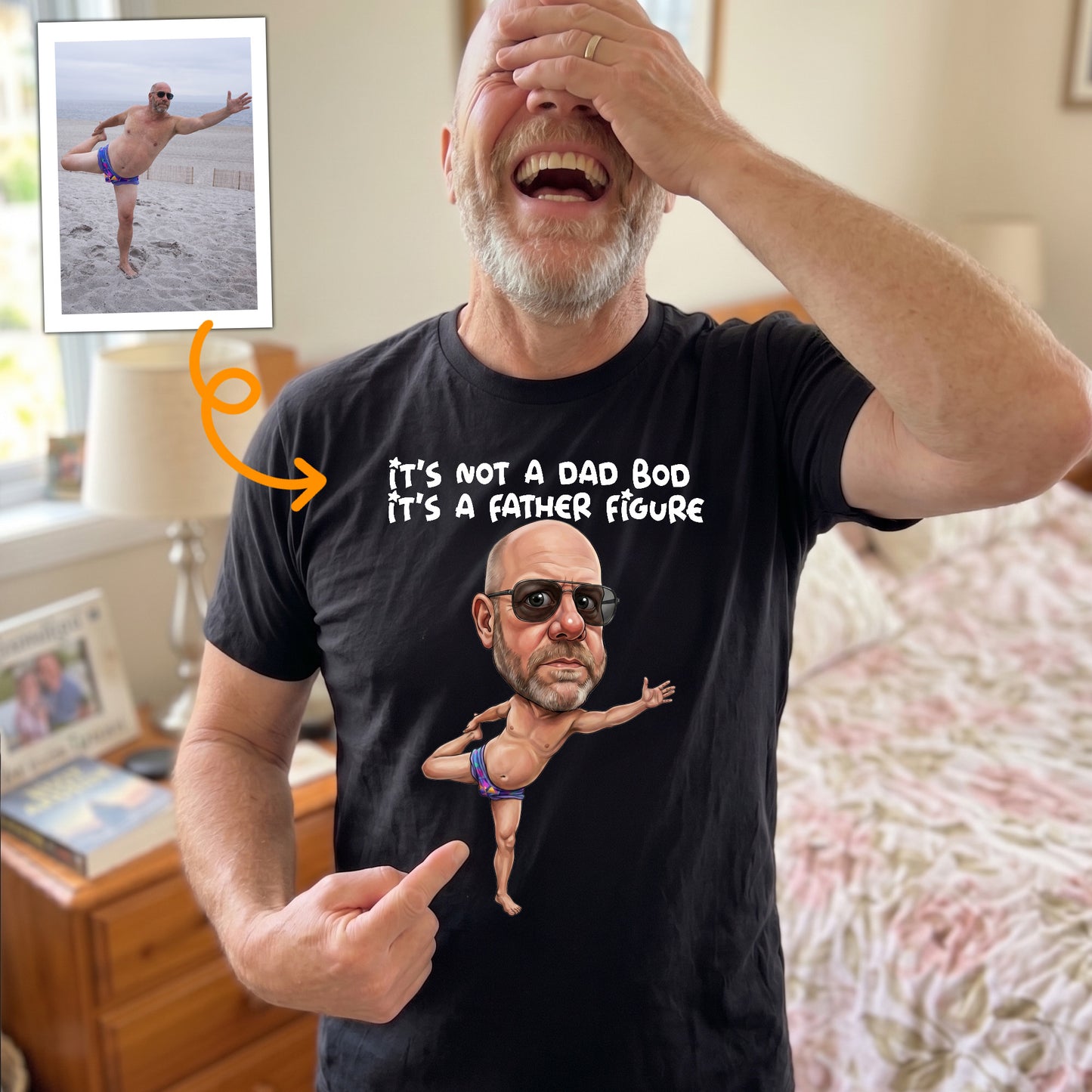 Caricature-Funny-Shirt-For-Dad,-Family-Custom-Cartoon-Drawing-From-Photo-Personalized-Shirt-2